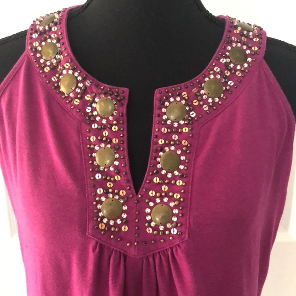 Magenta Summer Top with Beads - Picture 2 of 9